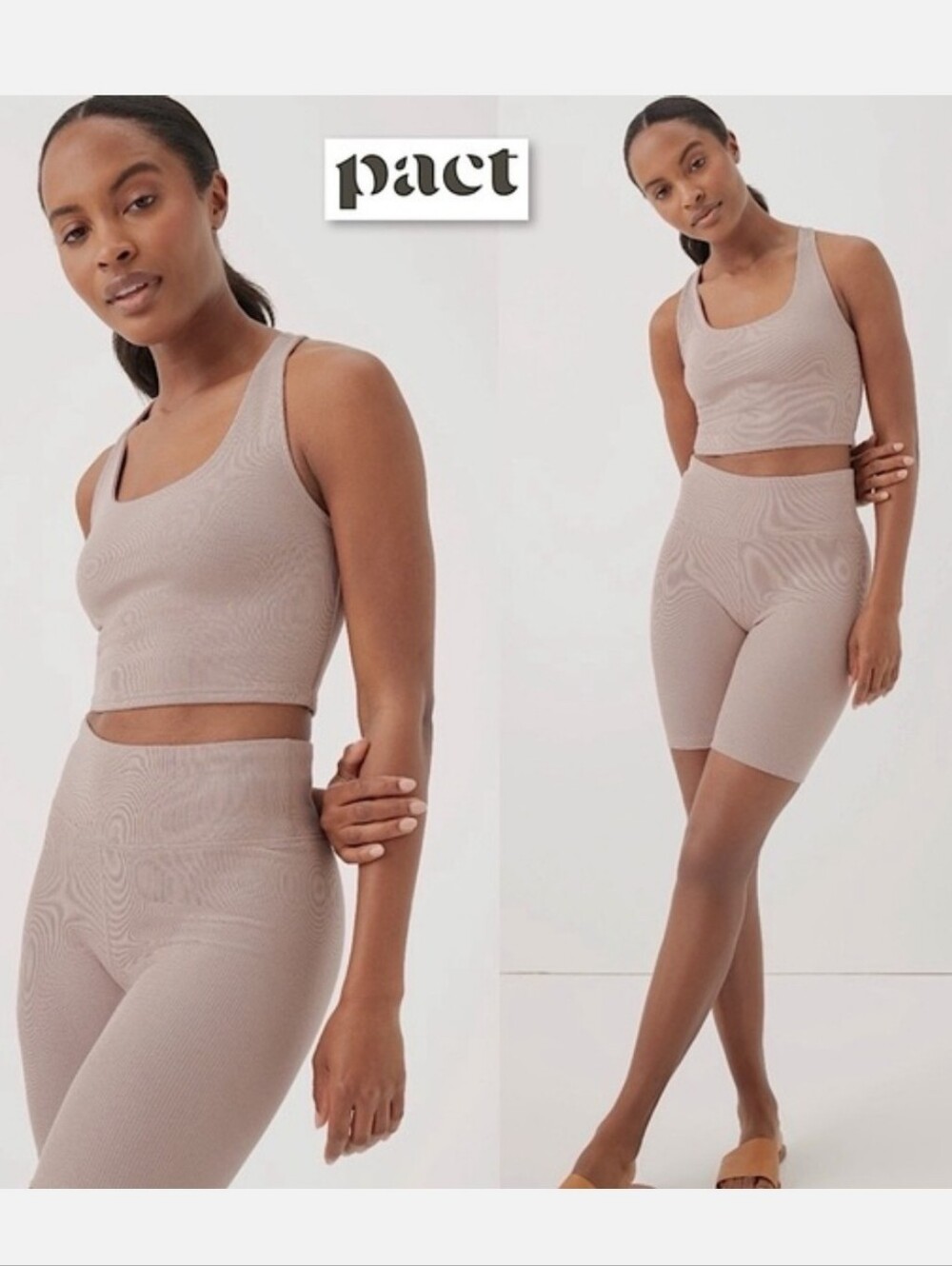 Pact Women's Crop Tank - Taupe